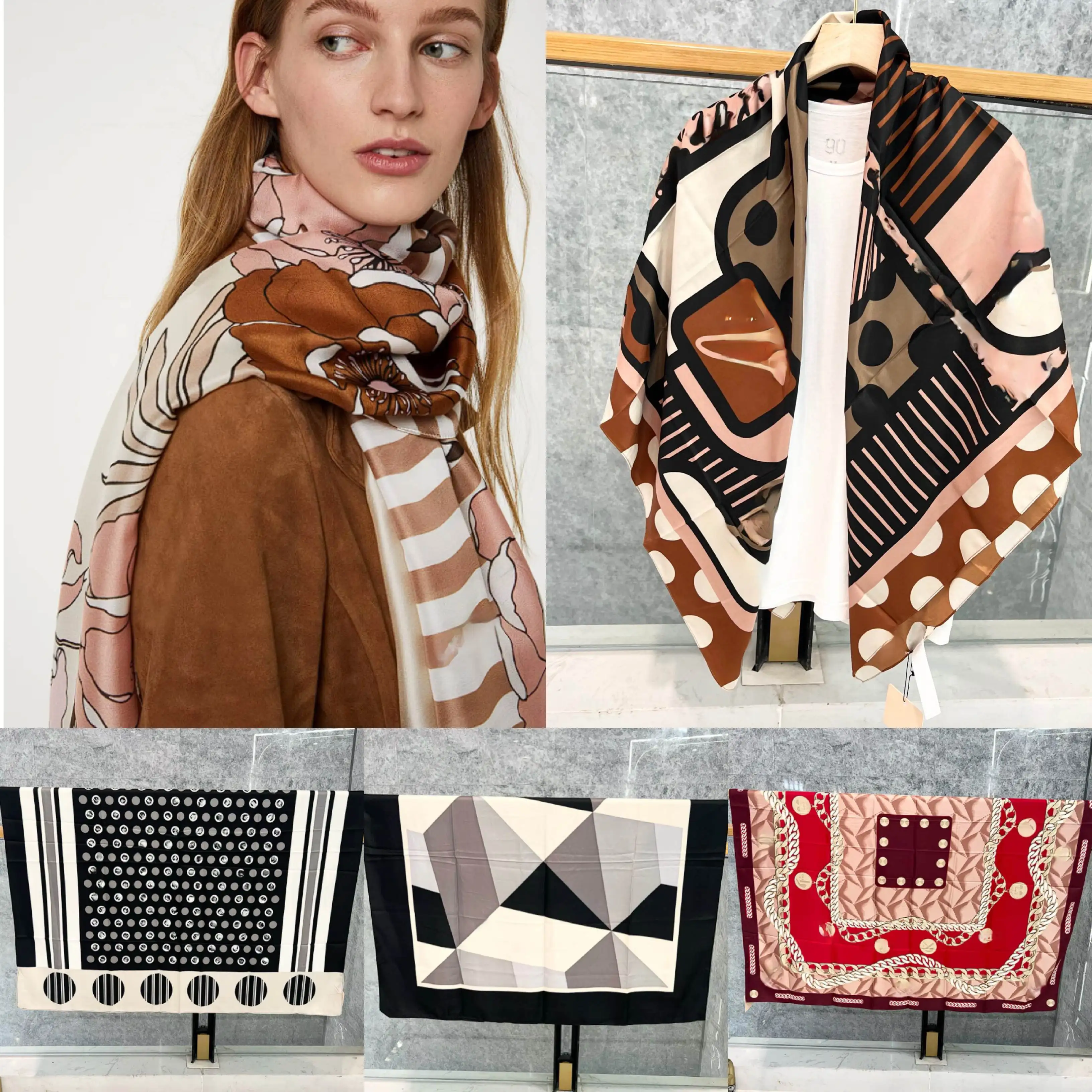 Внешняя торговля оригинальный заказ итальянский роскошный хит продаж брендовый классический дизайнерский шелковый шарф с принтом большой квадратный шарф 120*120
Внешняя торговля оригинальный заказ итальянский роскошный хит продаж брендовый классический дизайнерский шелковый шарф с принтом большой квадратный шарф 120*120