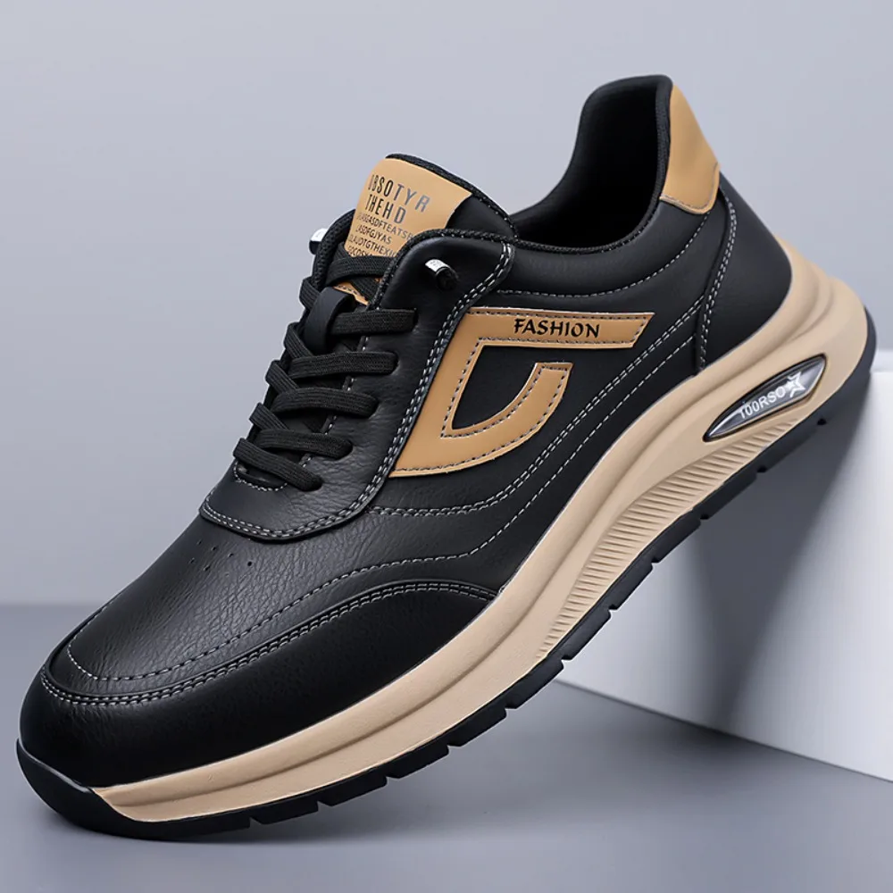 New Men's Cow Leather Casual Sports Shoes Lace-Up Designer Fashion Walking Sneakers Solid Color Sports Running Shoes for Man
New Men's Cow Leather Casual Sports Shoes Lace-Up Designer Fashion Walking Sneakers Solid Color Sports Running Shoes for Man