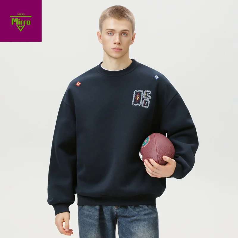 【Mirrordust】Autumn Versatile Profile Contrast Color Embroidered Crew Neck Sweater Men's American Street Loose and Warm Pullover
【Mirrordust】Autumn Versatile Profile Contrast Color Embroidered Crew Neck Sweater Men's American Street Loose and Warm Pullover