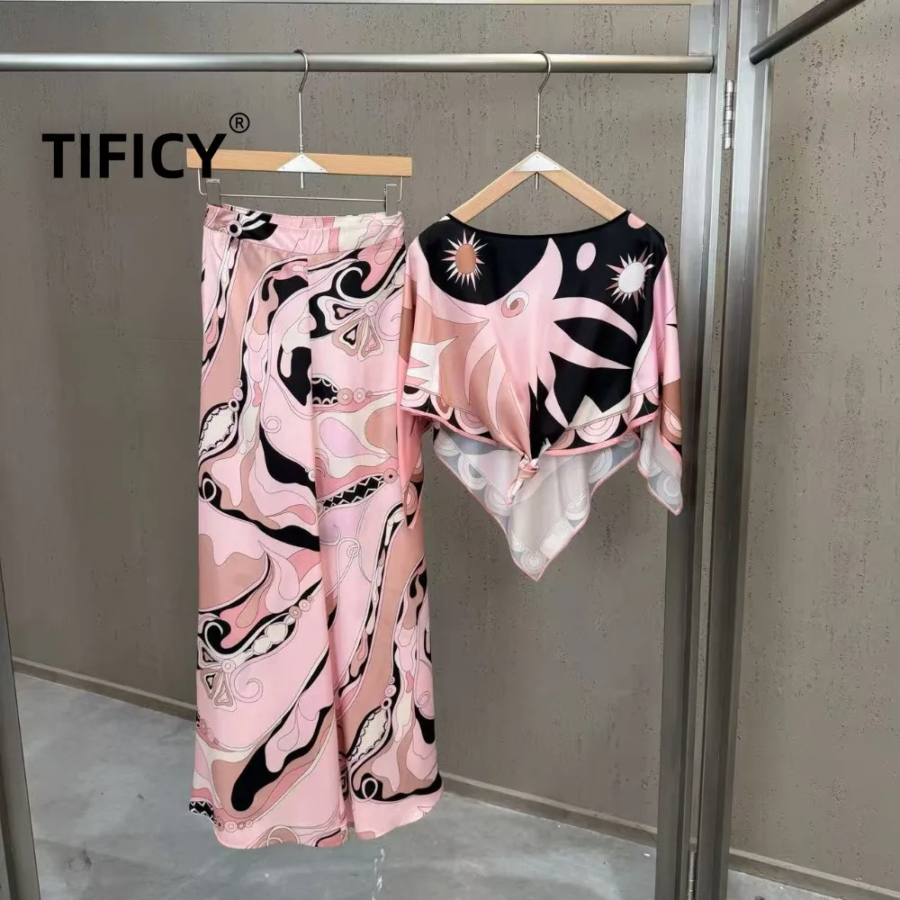 High Street 2pcs Set Women's Suit Summer Ins Vacation Style Printed One Shoulder Top and Wide Leg Pants Looks Slim and Elegant
High Street 2pcs Set Women's Suit Summer Ins Vacation Style Printed One Shoulder Top and Wide Leg Pants Looks Slim and Elegant