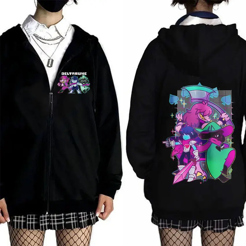 Game Deltarune Ralsei Susie Kris Graphic Zipper Hoodie Men Women Casual Humor Zip Up Coat Male Fashion Vintage Oversized Hoodies
Game Deltarune Ralsei Susie Kris Graphic Zipper Hoodie Men Women Casual Humor Zip Up Coat Male Fashion Vintage Oversized Hoodies