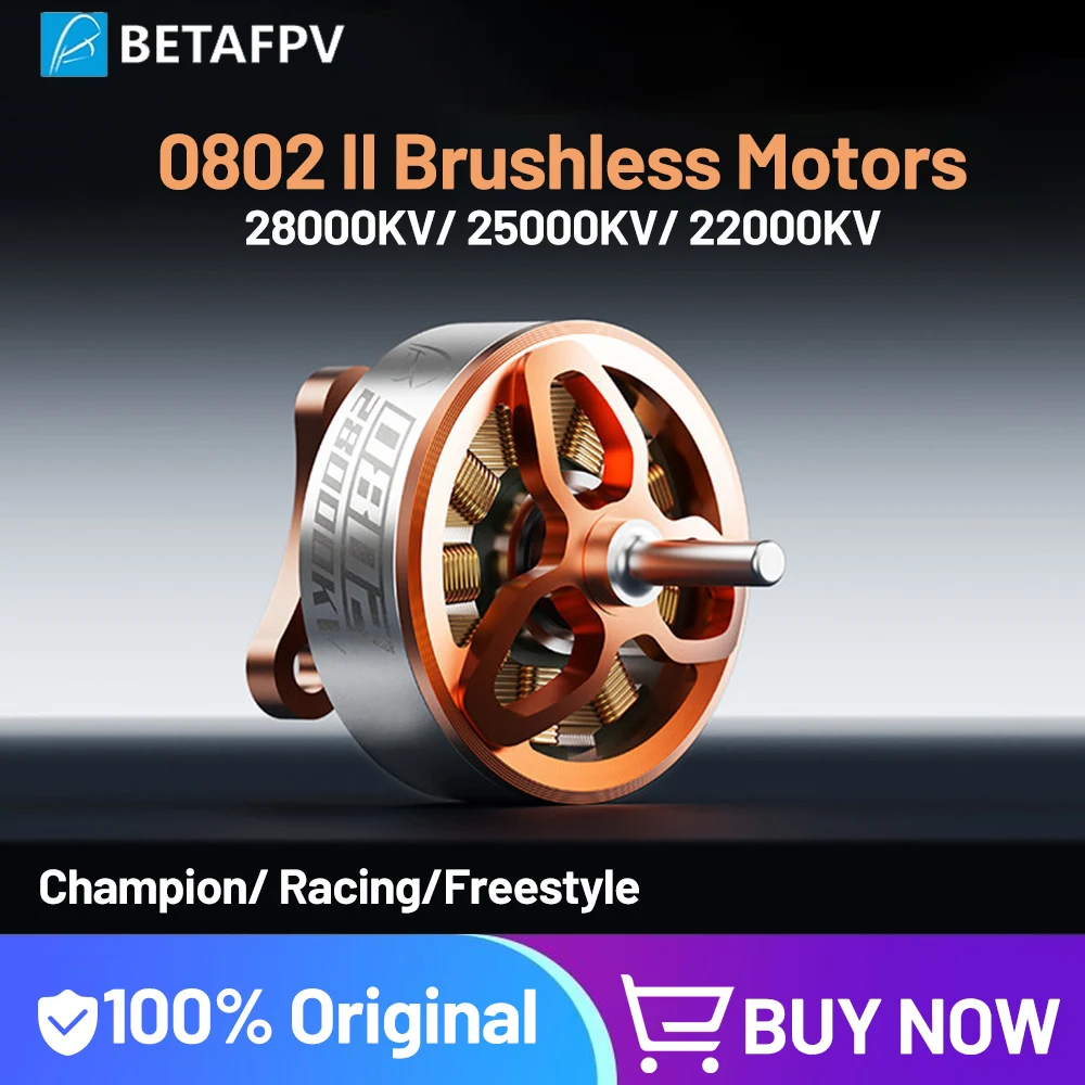 Бесколлекторные FPV-моторы BETAFPV 0802 II 28000KV 25000KV 22000KV для дронов Air75 II Champion/Racing/Freestyle/Meteor65 Pro Whoop
Бесколлекторные FPV-моторы BETAFPV 0802 II 28000KV 25000KV 22000KV для дронов Air75 II Champion/Racing/Freestyle/Meteor65 Pro Whoop