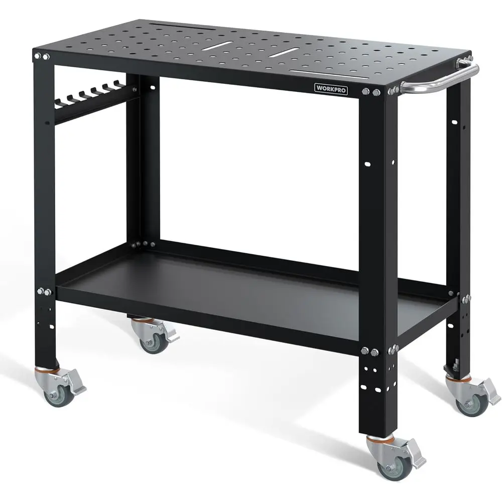 Portable Nitriding Steel Welding Table with 5/8 Holes, 1200 lbs Capacity, Casters and Brakes Included
Portable Nitriding Steel Welding Table with 5/8 Holes, 1200 lbs Capacity, Casters and Brakes Included