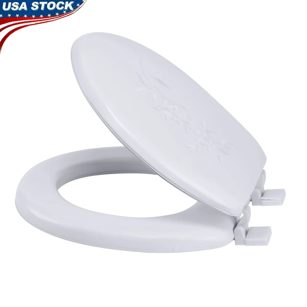Extra Soft Vinyl Round Toilet Seat Easy Install Non-Slip Hinges Comfortable Bathroom Upgrade Includes Hardware White 7231 
Extra Soft Vinyl Round Toilet Seat Easy Install Non-Slip Hinges Comfortable Bathroom Upgrade Includes Hardware White 7231