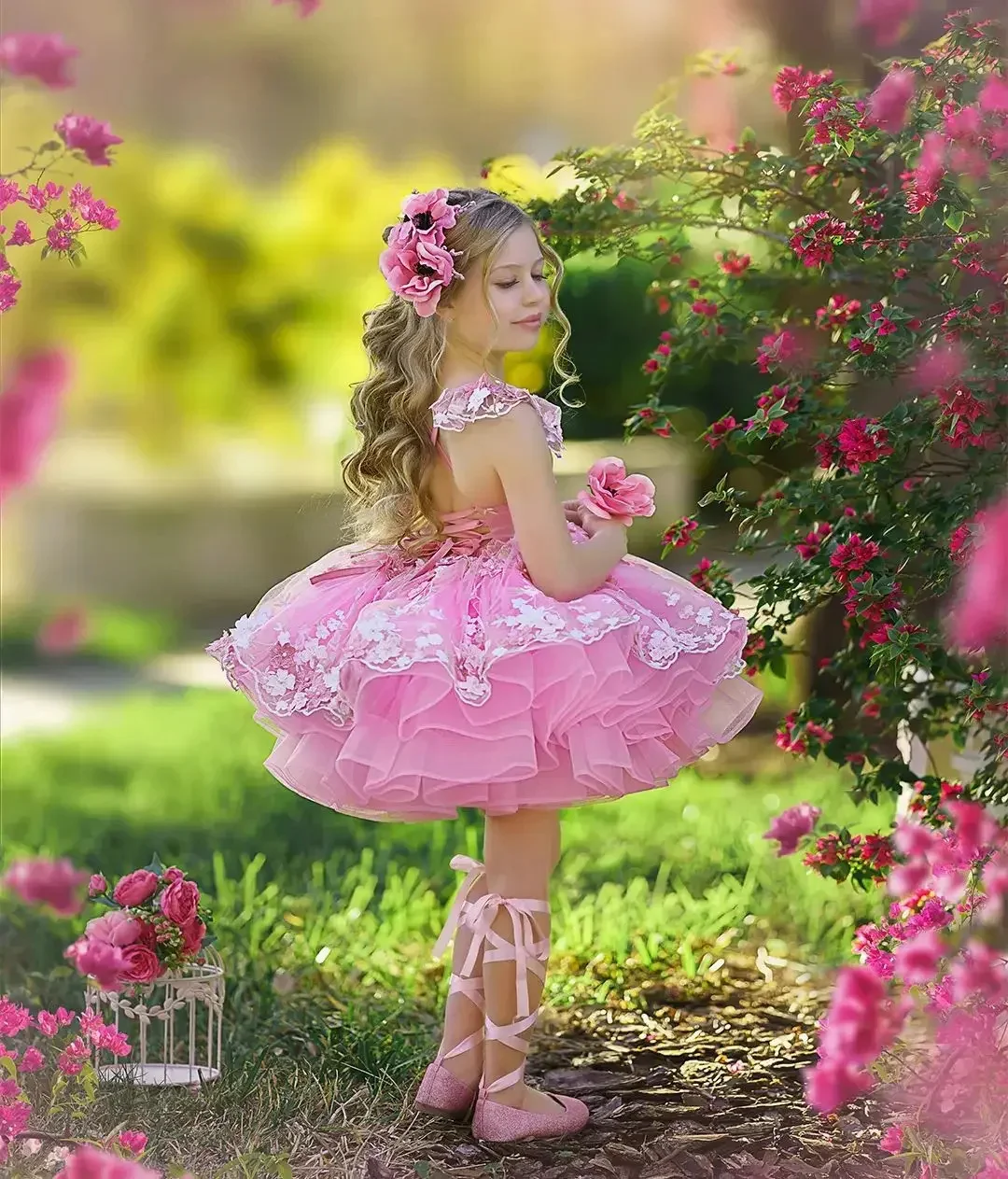 Customized Pink Flower Girl Dress For Wedding Appliques Puffy Backless Cute Little Girl Birthday Gift Special Occasion Ball Gown
Customized Pink Flower Girl Dress For Wedding Appliques Puffy Backless Cute Little Girl Birthday Gift Special Occasion Ball Gown