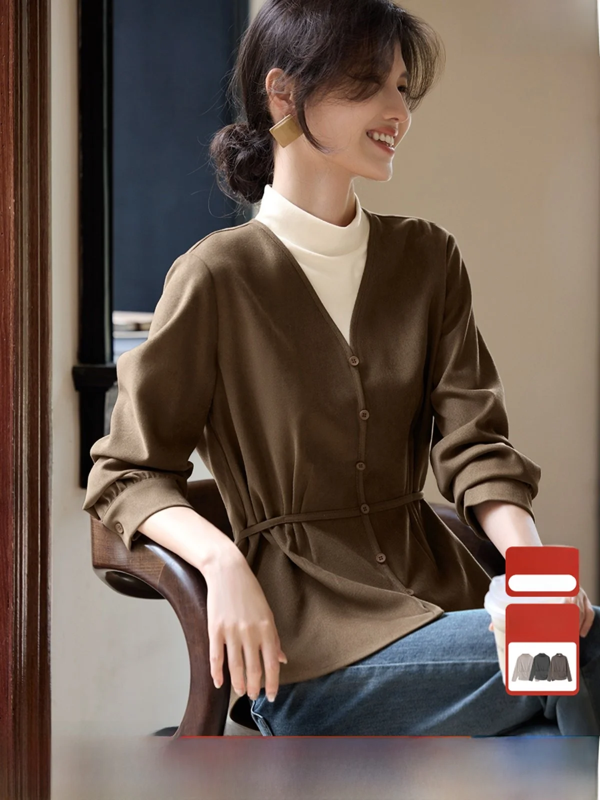 Ele Color Blo Dstring Waist Slimming irt Women's Autumn Winter Faion XWI X40B0099 Polyester Spandex Blend
Ele Color Blo Dstring Waist Slimming irt Women's Autumn Winter Faion XWI X40B0099 Polyester Spandex Blend