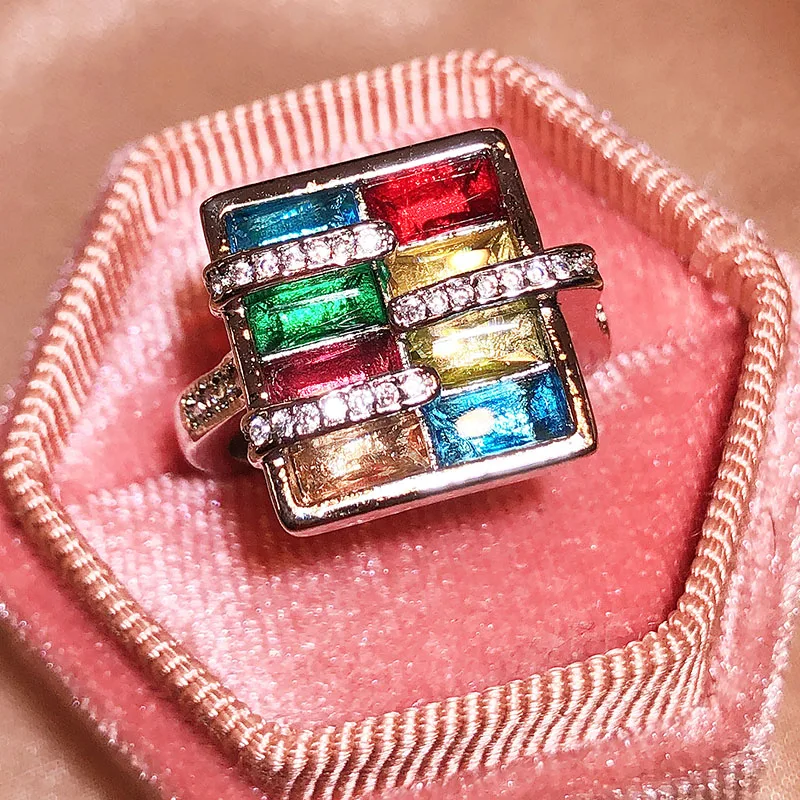 Creative Rainbow Collection Couple Ring For Women Baguette Ruby Emerald Sapphire Full Diamond Geometry Weding Gift Jewelry
Creative Rainbow Collection Couple Ring For Women Baguette Ruby Emerald Sapphire Full Diamond Geometry Weding Gift Jewelry