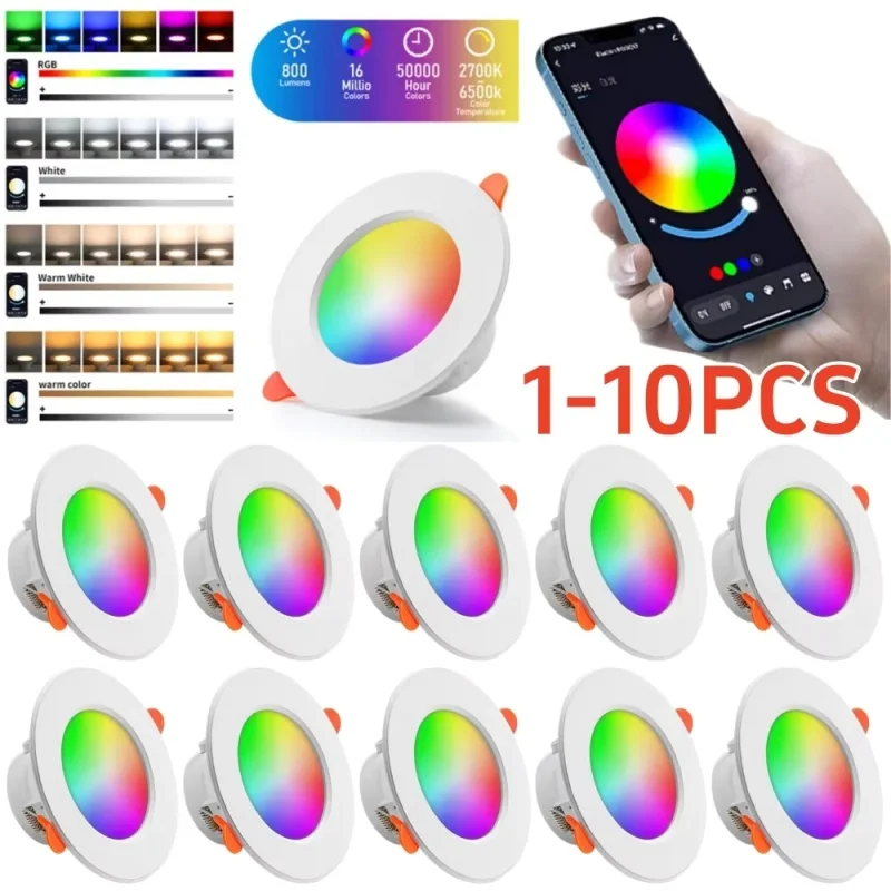 Tuya Bluetooth Smart Ceiling Lamp Indoor Round Recessed Spot LED APP Control 10W 15W RGBCW Color Changing Dimmable Ceiling Light
Tuya Bluetooth Smart Ceiling Lamp Indoor Round Recessed Spot LED APP Control 10W 15W RGBCW Color Changing Dimmable Ceiling Light