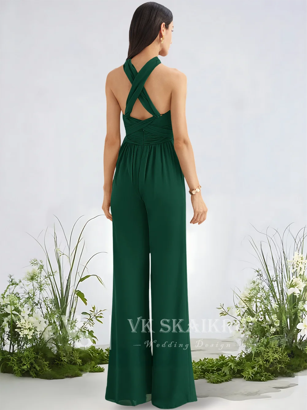B Prom Jumpsuit Bridesmaid Dresses Frosted Lilac Halter One Shoulder V-Neck Floor-Length Chiffon Garden Gala Wedding Party
B Prom Jumpsuit Bridesmaid Dresses Frosted Lilac Halter One Shoulder V-Neck Floor-Length Chiffon Garden Gala Wedding Party