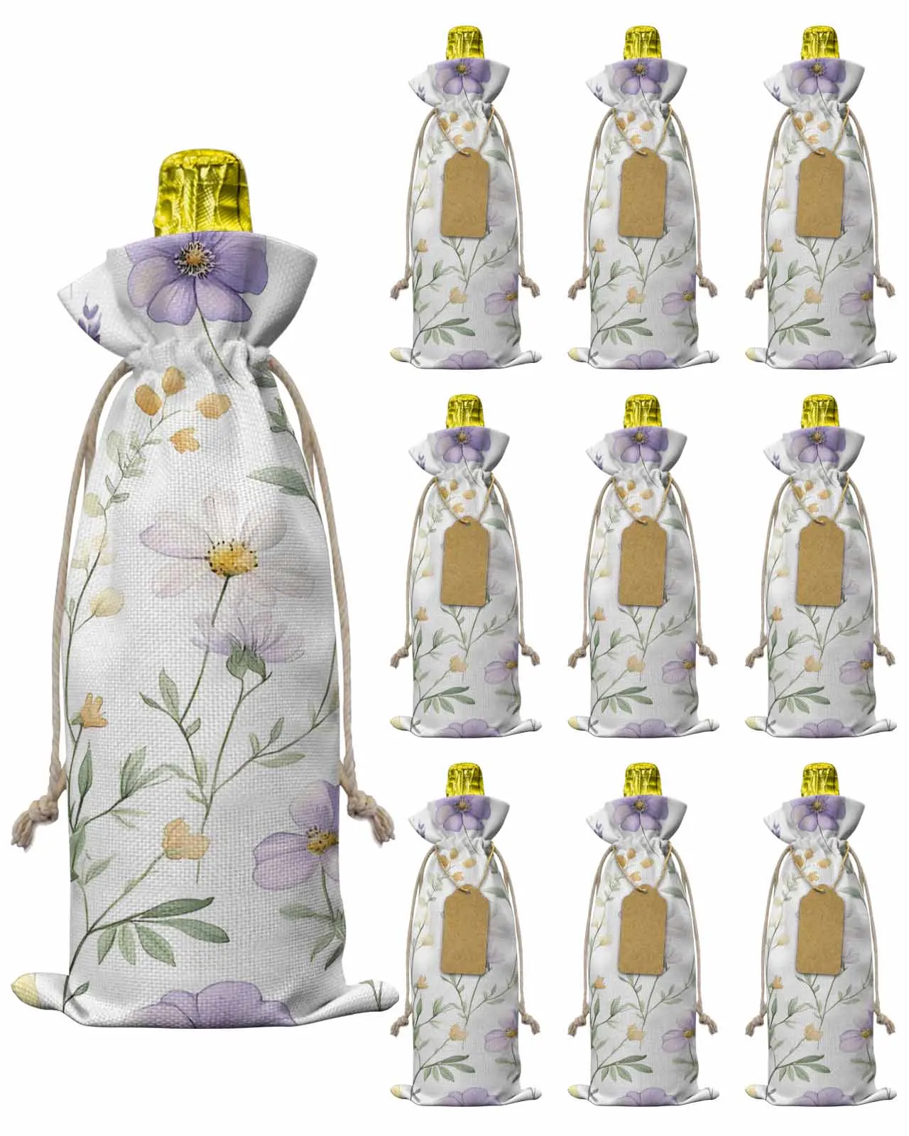 10pcs Wine Bottle Covers Nature Flowers Watercolor Wine Holder Carrier Packaging Bag Wedding Party Decor Gift
10pcs Wine Bottle Covers Nature Flowers Watercolor Wine Holder Carrier Packaging Bag Wedding Party Decor Gift