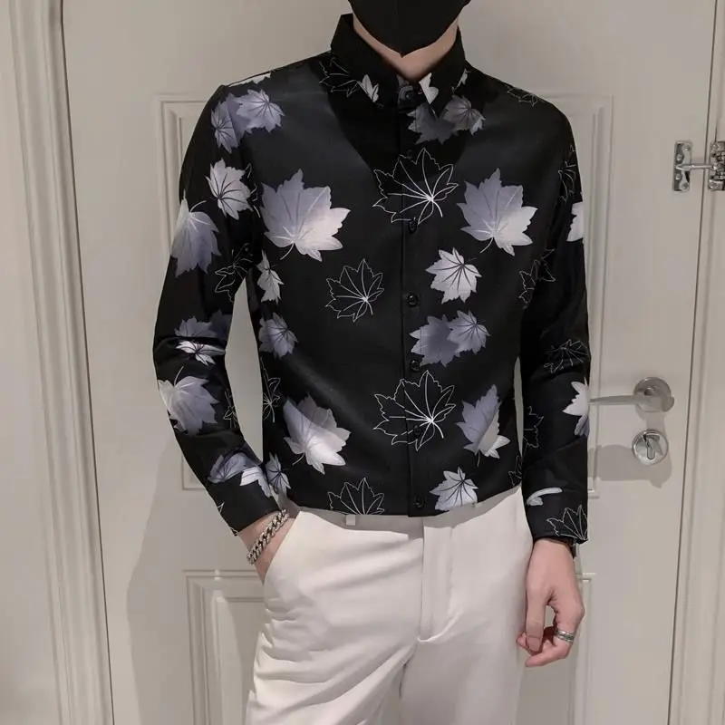 Trend Casual Men Shirts New Sping Autumn Lapel Printing Single Breasted Streetwear Fashion Office Social Loog Sleeve Slim Tops
Trend Casual Men Shirts New Sping Autumn Lapel Printing Single Breasted Streetwear Fashion Office Social Loog Sleeve Slim Tops