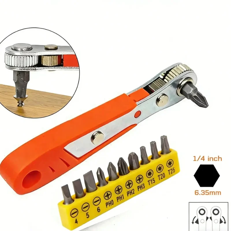 Mini Ratchet Wrench Screwdriver 1/4" Hex Adjustable Quick Release Socket Handle Hand Tool for Car Repair in Tight Spaces
Mini Ratchet Wrench Screwdriver 1/4" Hex Adjustable Quick Release Socket Handle Hand Tool for Car Repair in Tight Spaces