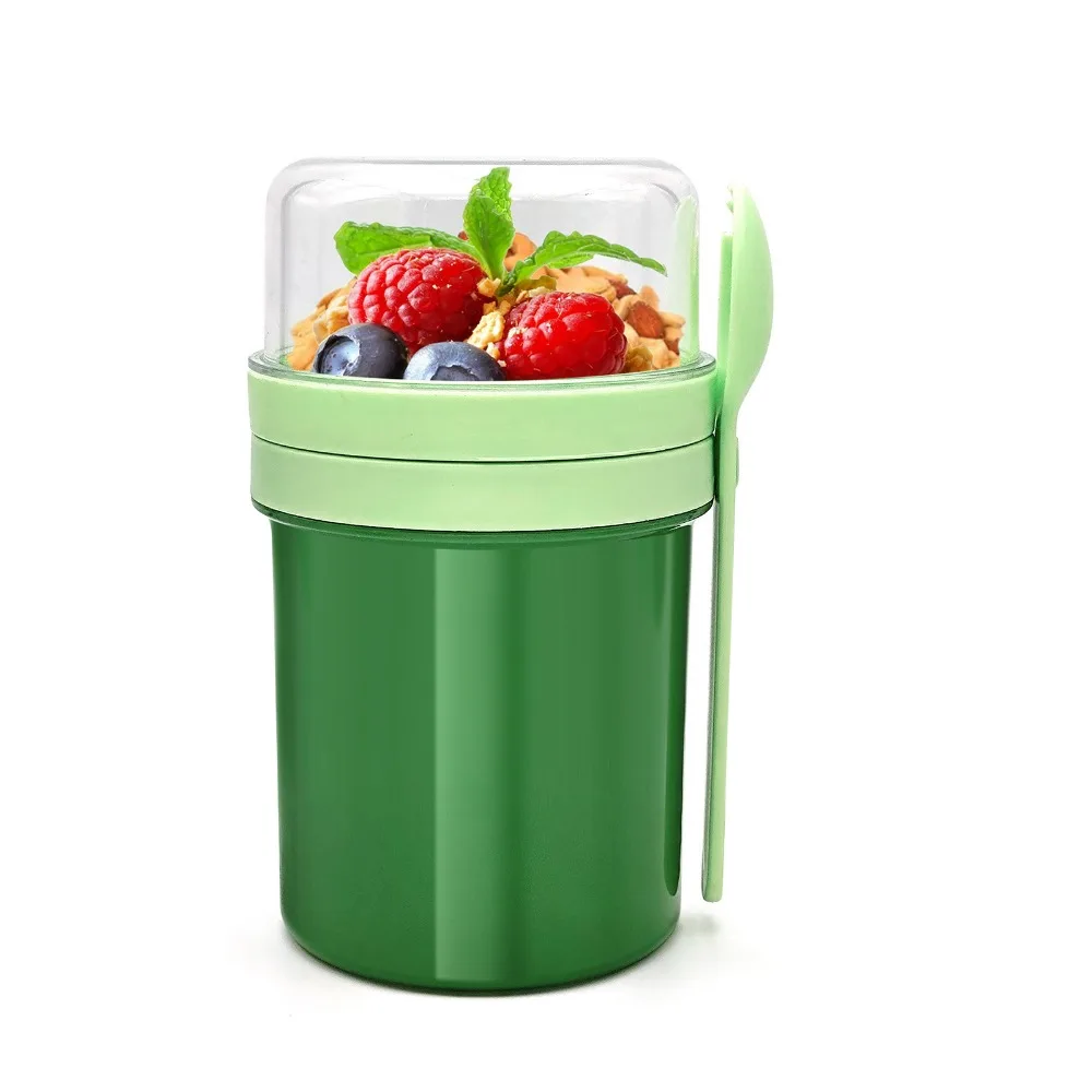 Convenient Double Layer Oatmeal Cup with Spoon Dressing Holder Breakfast Cup Plastic Sealed Yogurt Container Lunch
Convenient Double Layer Oatmeal Cup with Spoon Dressing Holder Breakfast Cup Plastic Sealed Yogurt Container Lunch