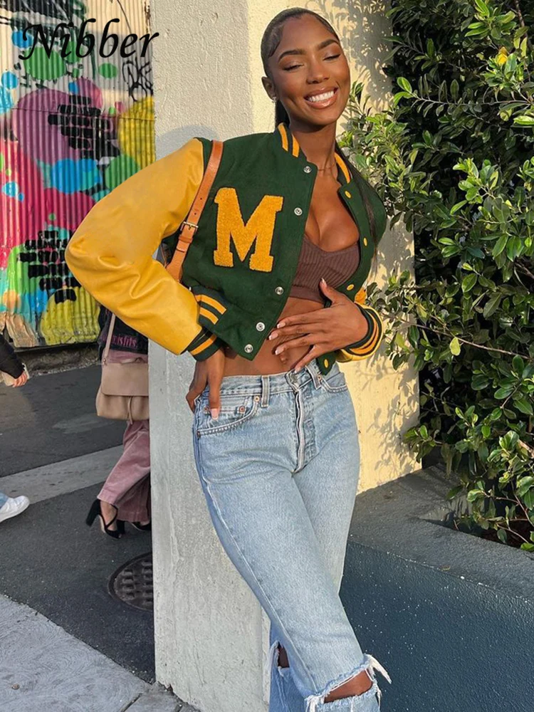Nibber Autumn Hipster PU Jacket Women Long Sleeve Patchwork Short Varsity Baseball Coat Female Casual Warm Streetwear Top
Nibber Autumn Hipster PU Jacket Women Long Sleeve Patchwork Short Varsity Baseball Coat Female Casual Warm Streetwear Top