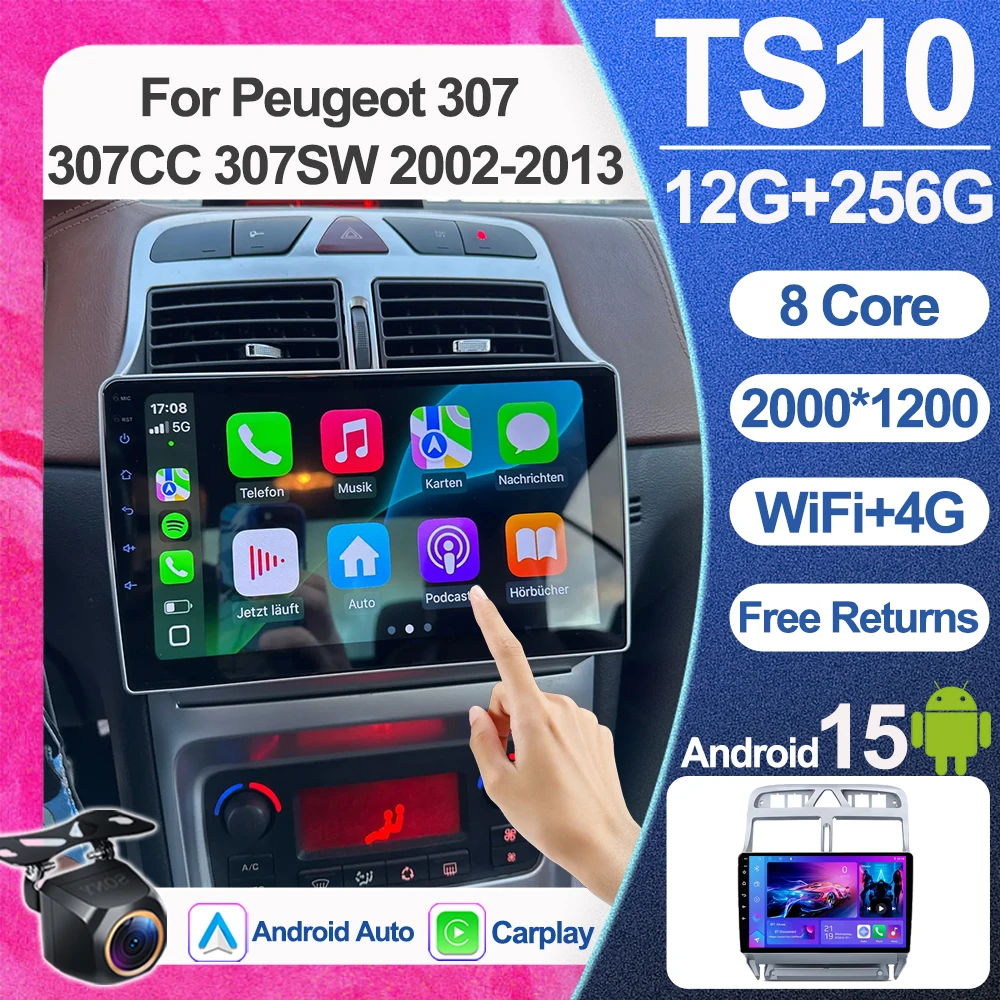 Carplay 2Din Android 15 для Peugeot 307 307CC 307SW 2002-2013 сенсорный экран автомобильный радиоприемник мультимедийная GPS-навигация Bluetooth WIFI 4G
Carplay 2Din Android 15 для Peugeot 307 307CC 307SW 2002-2013 сенсорный экран автомобильный радиоприемник мультимедийная GPS-навигация Bluetooth WIFI 4G