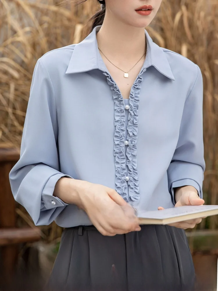 Faionable Long Sve irt Женская шикарная блузка на заказ в Корейском стиле для поездок на работу и ветер с прямой трубкой и пуговицами
Faionable Long Sve irt Женская шикарная блузка на заказ в Корейском стиле для поездок на работу и ветер с прямой трубкой и пуговицами