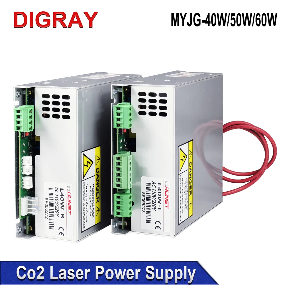 DIGRAY 40W 50W 60W Co2 Laser Power Supply MYJG-40W 50W 60W for 40W 60W Laser Cutting and Engraving Machine
DIGRAY 40W 50W 60W Co2 Laser Power Supply MYJG-40W 50W 60W for 40W 60W Laser Cutting and Engraving Machine