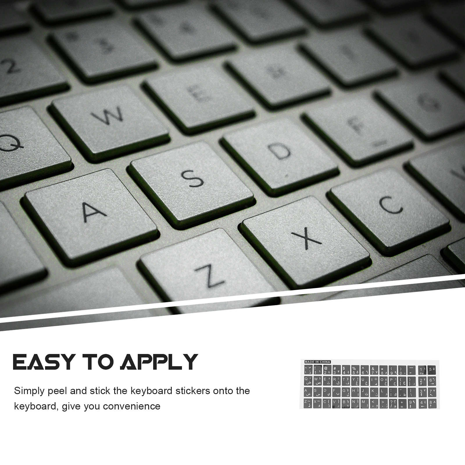 10 Sheets Black Letter Keyboard Stickers Replacement Decals for Computer Arabic Universal Desktop PVC Material
10 Sheets Black Letter Keyboard Stickers Replacement Decals for Computer Arabic Universal Desktop PVC Material