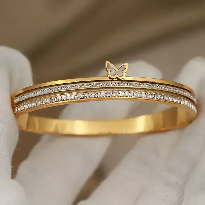 316L Stainless Steel Metal Crystal Bangles for Women Fashion Brand Jewelry Classic Heart Bracelets Party Accessories
316L Stainless Steel Metal Crystal Bangles for Women Fashion Brand Jewelry Classic Heart Bracelets Party Accessories