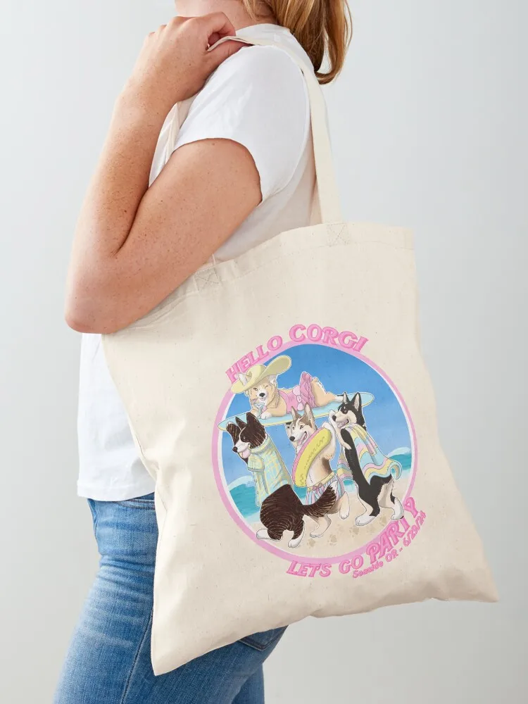 Hello Corgi, let's go party! Tote Bag Women's shopper Women's handbag shopper bag women canvas Shopper handbag
Hello Corgi, let's go party! Tote Bag Women's shopper Women's handbag shopper bag women canvas Shopper handbag