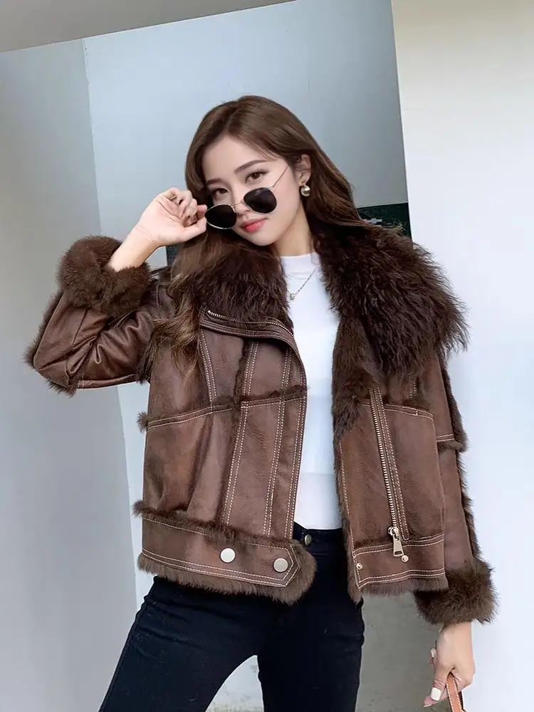 Осень-зима, новые женские кожаные джеты из кроличьего меха, мотоциклетные волосы, утягивающие меховые модные прямые подол на молнии
Осень-зима, новые женские кожаные джеты из кроличьего меха, мотоциклетные волосы, утягивающие меховые модные прямые подол на молнии