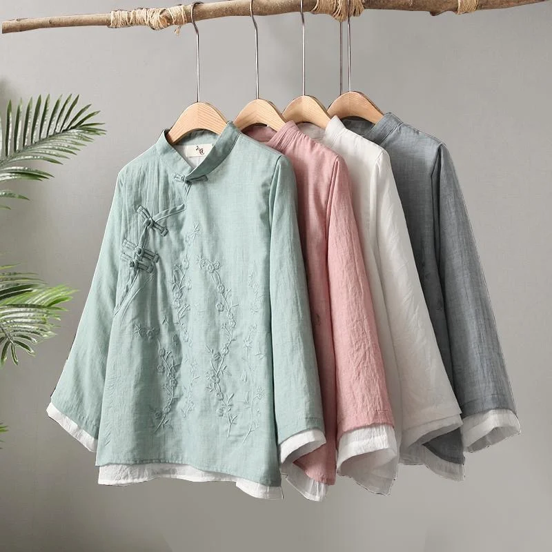 Retro Chinese Women Blouse Traditional Vintage Oblique Shirt Cotton Linen Oriental Woman Tops Mandarin Collar Cheongsam V2531
Retro Chinese Women Blouse Traditional Vintage Oblique Shirt Cotton Linen Oriental Woman Tops Mandarin Collar Cheongsam V2531