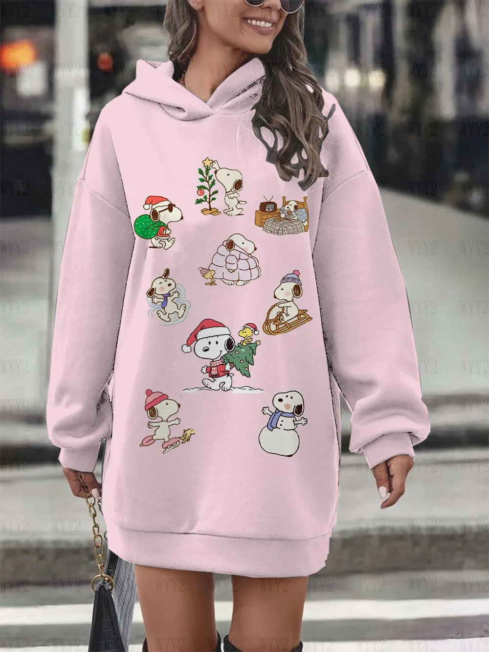 Autumn and winter Snoopy print women's pullover casual loose hoodie fashion comfortable long-sleeved party dress hooded skirt
Autumn and winter Snoopy print women's pullover casual loose hoodie fashion comfortable long-sleeved party dress hooded skirt