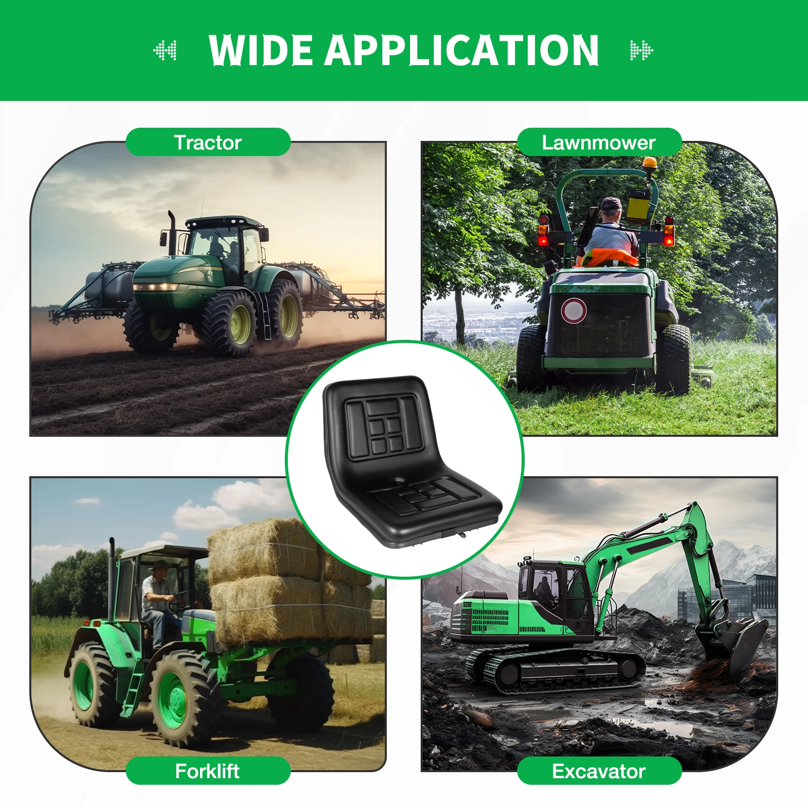 Универсальное сиденье для трактора, сверхмощное регулируемое сиденье для трактора с подвеской из ПВХ для тракторов, вилочных погрузчиков, экскаваторов, бульдозеров
Универсальное сиденье для трактора, сверхмощное регулируемое сиденье для трактора с подвеской из ПВХ для тракторов, вилочных погрузчиков, экскаваторов, бульдозеров