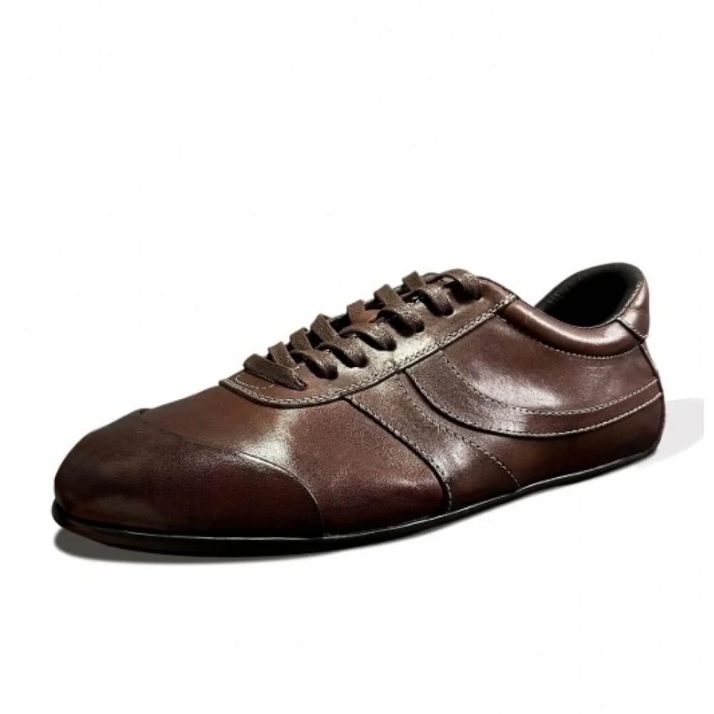 Men’s Dark Brown Polished Leather Low-Top Sneakers, Casual Comfortable Flat Shoes for Daily Wear
Men’s Dark Brown Polished Leather Low-Top Sneakers, Casual Comfortable Flat Shoes for Daily Wear