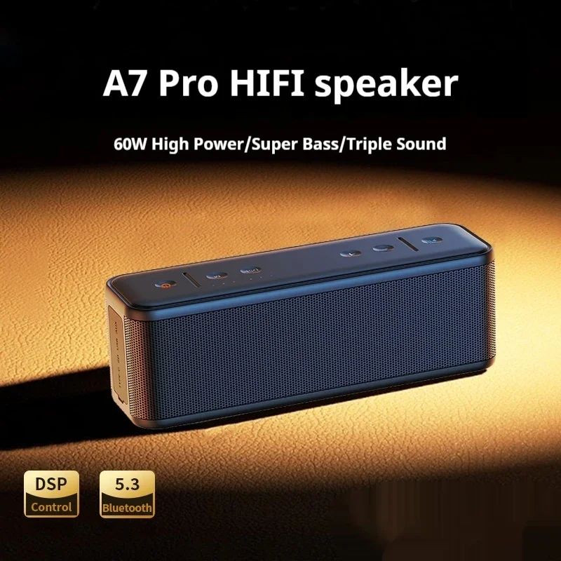 A7 PRo 60W high-power portable wireless Bluetooth speaker IP67 waterproof HIFI sound quality with heavy bass and high volume
A7 PRo 60W high-power portable wireless Bluetooth speaker IP67 waterproof HIFI sound quality with heavy bass and high volume