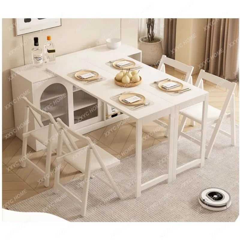 Household small apartment walnut color dining table retractable folding
Household small apartment walnut color dining table retractable folding