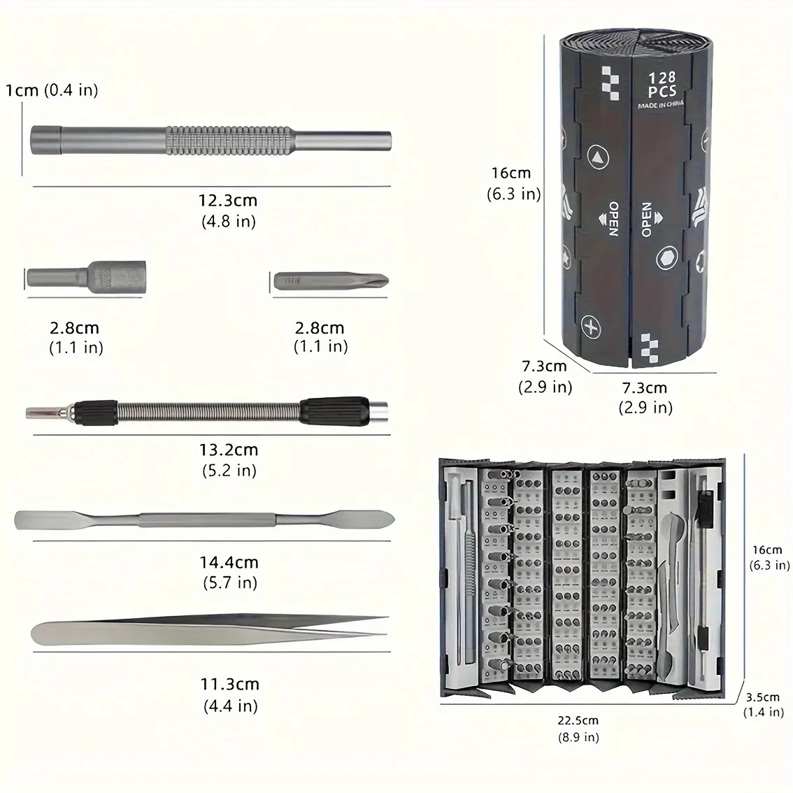 128 in 1 Precision Screwdriver Set Magnetic Phillips Torx Screw Driver Bits Portable Professional Electronic Repair Tool Set
128 in 1 Precision Screwdriver Set Magnetic Phillips Torx Screw Driver Bits Portable Professional Electronic Repair Tool Set