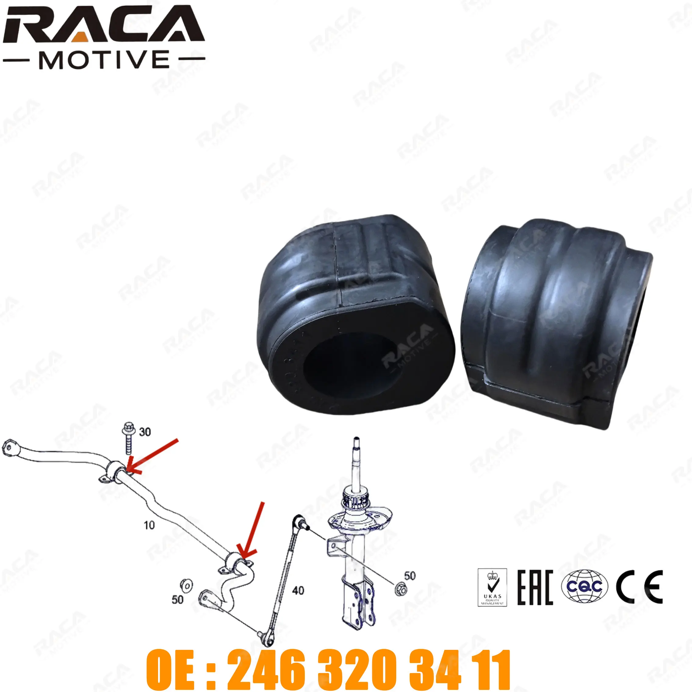 High-Quality Front Axle Stabilizer Bushing Suitable for Mercedes Benz A-Class (W176) B-Class (W246, W242) 2011-2018 Cla Coupe (C117, X117) 2013-2019 2463203411
High-Quality Front Axle Stabilizer Bushing Suitable for Mercedes Benz A-Class (W176) B-Class (W246, W242) 2011-2018 Cla Coupe (C117, X117) 2013-2019 2463203411
