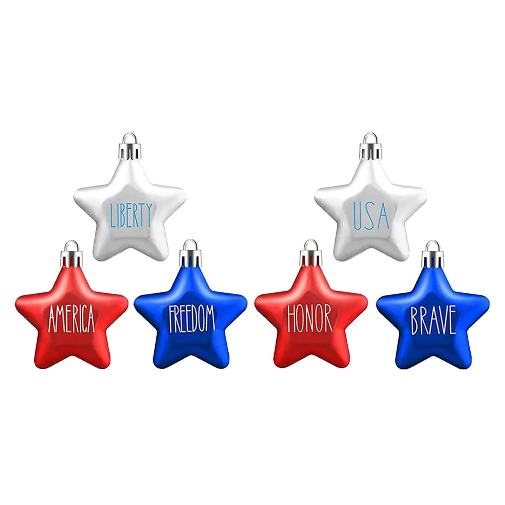 6Pcs Patriotic Star Ornaments Independence Day Decor for Christmas Tree Coffee Shop Hallway Staircase Hanging Star Pendant
6Pcs Patriotic Star Ornaments Independence Day Decor for Christmas Tree Coffee Shop Hallway Staircase Hanging Star Pendant
