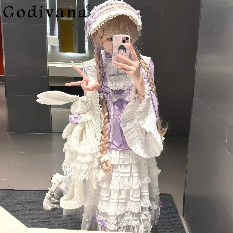 Japanese Style Lolita Dress for Women High Street White Purple Princess Dress Female Birthday Party Sweet Wedding Dress
Japanese Style Lolita Dress for Women High Street White Purple Princess Dress Female Birthday Party Sweet Wedding Dress
