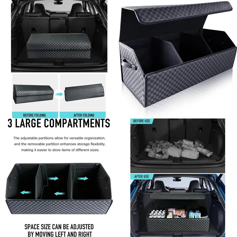 Органайзер в багажник для внедорожника — кожаный ящик для хранения, очень большой, с магнитной крышкой, складной и регулируемый автомобильный органайзер
Органайзер в багажник для внедорожника — кожаный ящик для хранения, очень большой, с магнитной крышкой, складной и регулируемый автомобильный органайзер