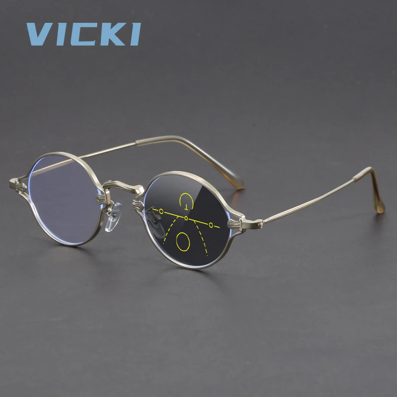 VICKI Men's and Women's Round Vintage Glasses, Photochromic, Anti-blue Light, Customizable Prescription Multifocal Glasses 1064
VICKI Men's and Women's Round Vintage Glasses, Photochromic, Anti-blue Light, Customizable Prescription Multifocal Glasses 1064