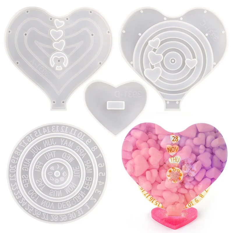 Calendar Silicone Mold DIY Handmade Round Heart Shaped Calendar Wall Hanging Ornament Silicone Mold For Resin Home Decoration
Calendar Silicone Mold DIY Handmade Round Heart Shaped Calendar Wall Hanging Ornament Silicone Mold For Resin Home Decoration