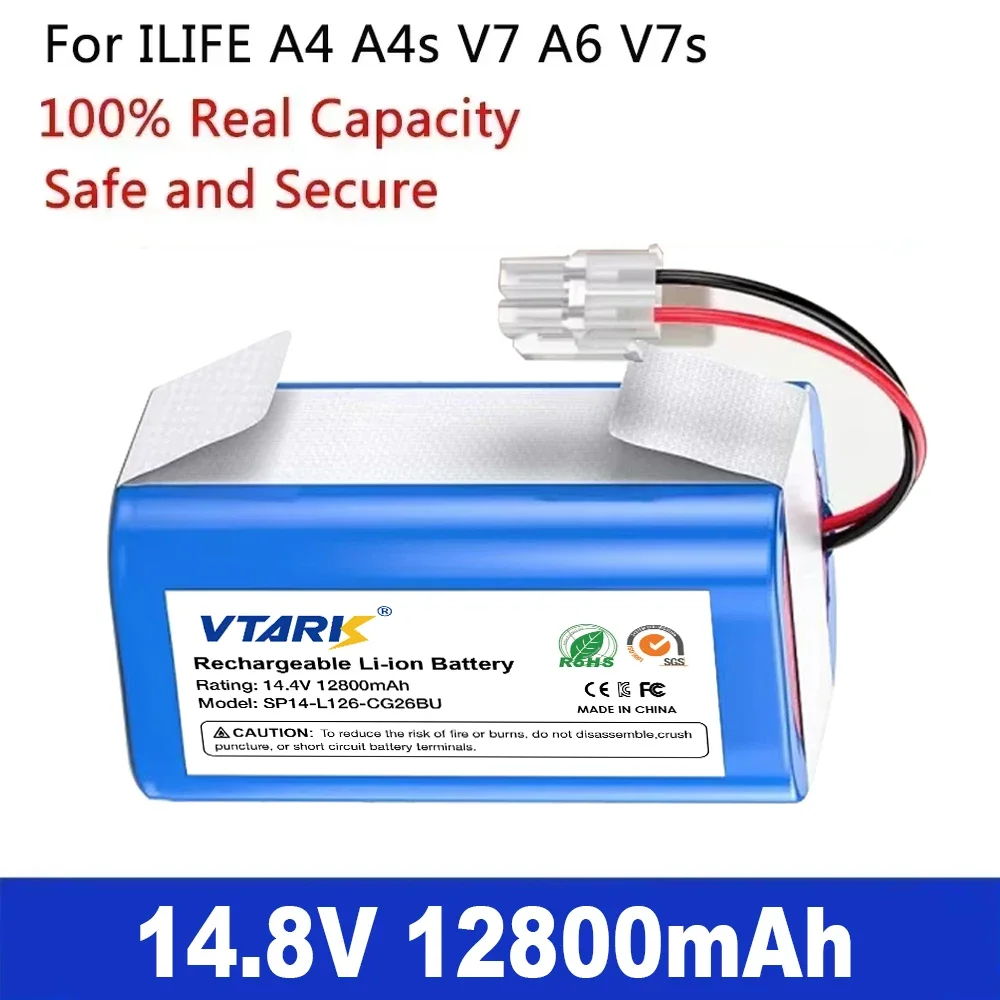 Original 14.8V 12800mah Lithium Battery for ILIFE A4 A4s V7 A6 V7s Plus Robot Vacuum Cleaner INR18650 M26-4S1P Battery
Original 14.8V 12800mah Lithium Battery for ILIFE A4 A4s V7 A6 V7s Plus Robot Vacuum Cleaner INR18650 M26-4S1P Battery