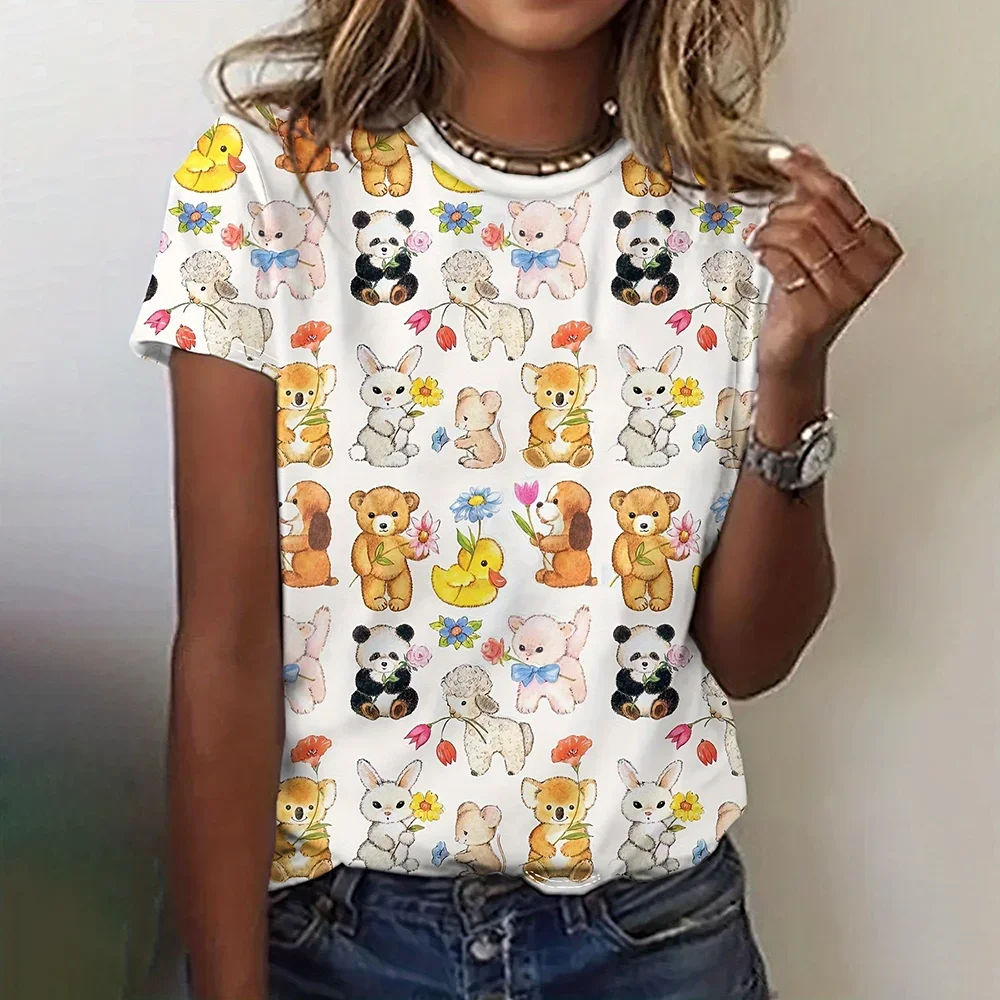 Summer Cartoon Animal 3D Print T-shirts Women Streetwear Casual Fashion Y2k Short Sleeve T Shirt O-neck Tees Tops Clothing
Summer Cartoon Animal 3D Print T-shirts Women Streetwear Casual Fashion Y2k Short Sleeve T Shirt O-neck Tees Tops Clothing