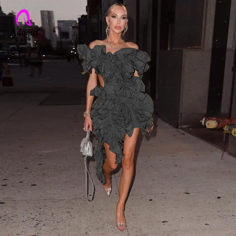 Ruffles Women Solid Mini Dress Elegant Sleeveless Irregular Evening Dress 2023 Summer Sexy Hollow Out Night Club Party Vestidos
Ruffles Women Solid Mini Dress Elegant Sleeveless Irregular Evening Dress 2023 Summer Sexy Hollow Out Night Club Party Vestidos
