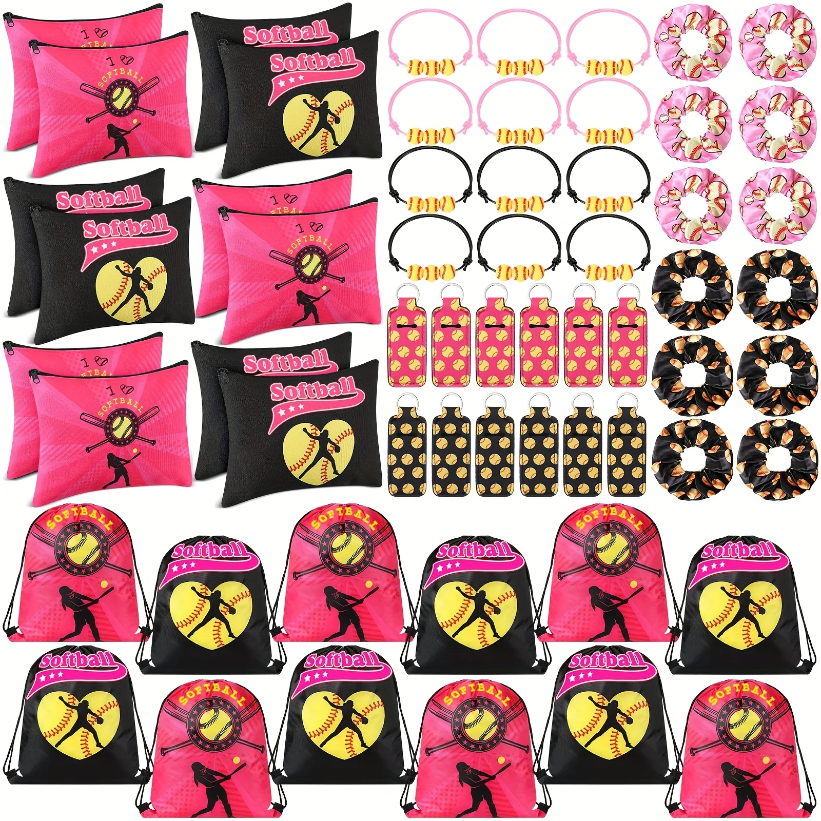 60pcs Softball Party Favors Gifts 12 Drawstring Bag 12 Makeup Bags 12 Lipstick Holder 12 Hair Scrunchies 12 Bracelet for Softba
60pcs Softball Party Favors Gifts 12 Drawstring Bag 12 Makeup Bags 12 Lipstick Holder 12 Hair Scrunchies 12 Bracelet for Softba