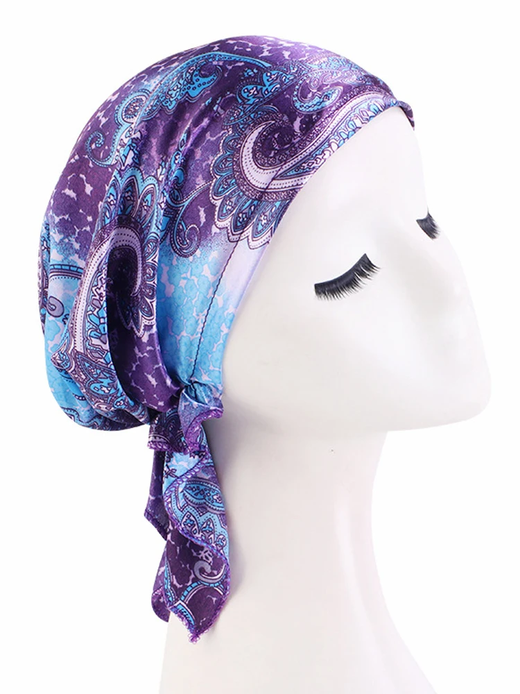 Satin Print Silk Night Bonnet Women Turban Head Wrap Muslim Hijab Head Cover Elastic Sleep Cap Durag Hair Care Sleeping Headwear
Satin Print Silk Night Bonnet Women Turban Head Wrap Muslim Hijab Head Cover Elastic Sleep Cap Durag Hair Care Sleeping Headwear