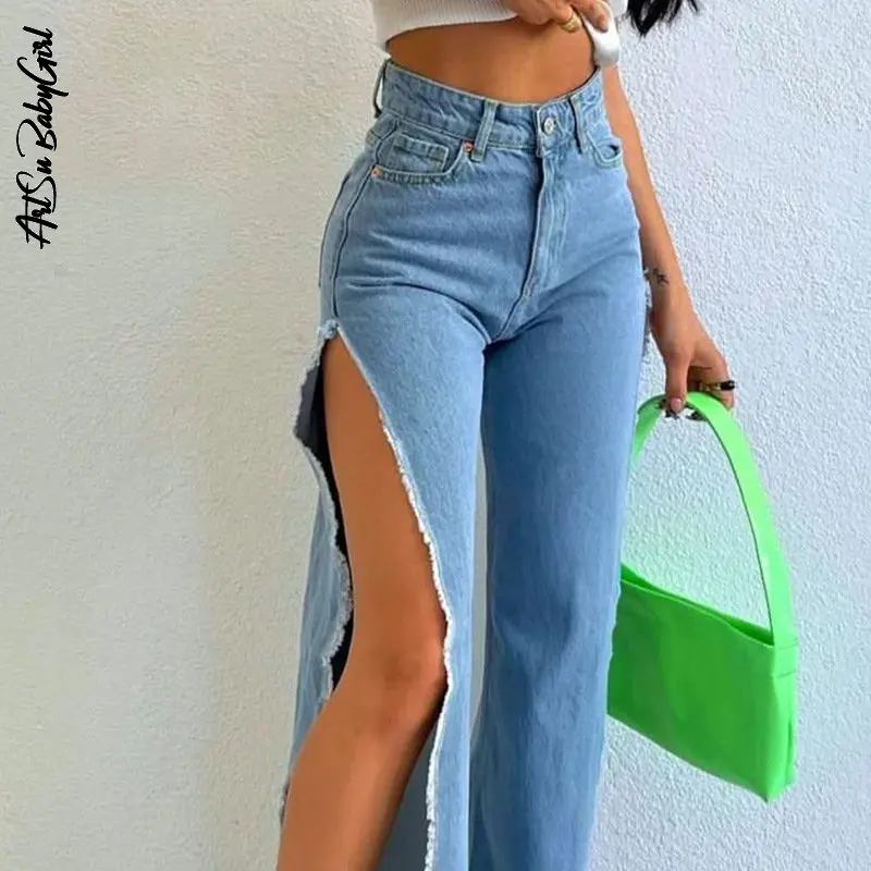 Y2k Baggy Jeans Wide Leg Pants Side Split Out Denim Pants Women Streetwear 2000s Aesthetic Summer Straight High Waisted Trousers
Y2k Baggy Jeans Wide Leg Pants Side Split Out Denim Pants Women Streetwear 2000s Aesthetic Summer Straight High Waisted Trousers
