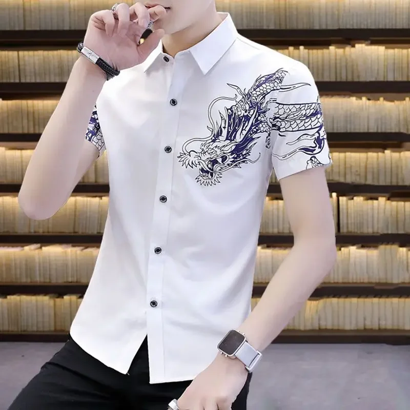 Лето 2025 г., модная индивидуальная мужская рубашка с короткими рукавами, молодежная рубашка с принтом в этническом стиле без рукавов, тонкий стиль 
Лето 2025 г., модная индивидуальная мужская рубашка с короткими рукавами, молодежная рубашка с принтом в этническом стиле без рукавов, тонкий стиль