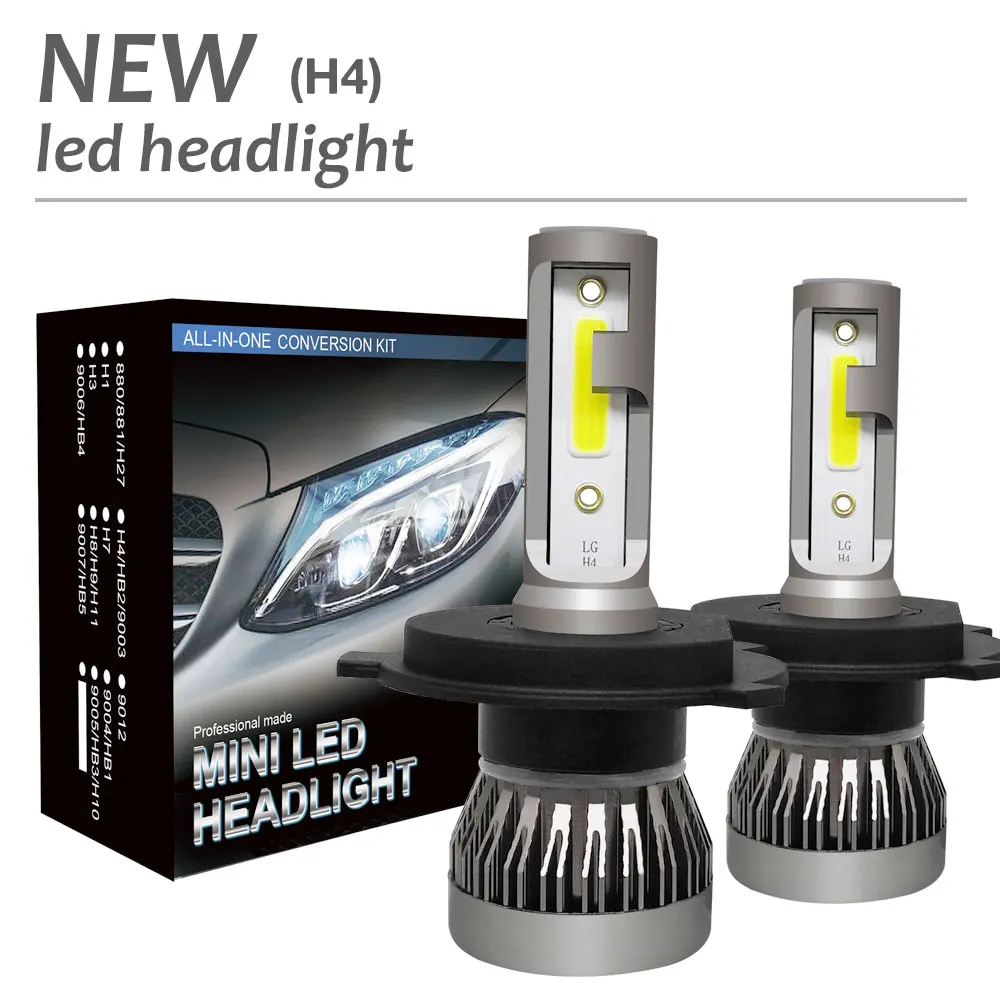2 шт. H4/HB2/9003 Hi/Lo 120 Вт 12000LM 6000K Супер яркие светодиодные лампы для автомобильных фар, комплект водонепроницаемых противотуманных фар IP68
2 шт. H4/HB2/9003 Hi/Lo 120 Вт 12000LM 6000K Супер яркие светодиодные лампы для автомобильных фар, комплект водонепроницаемых противотуманных фар IP68