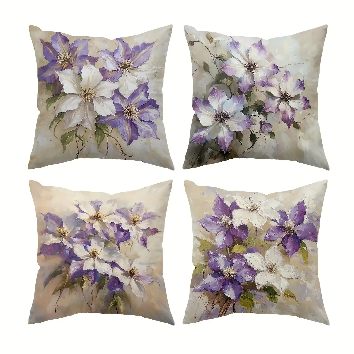 4pcs Floral painting design double-sided Printed pillow cover Short plush Suitable living bedrooms sofas throw cushion cover
4pcs Floral painting design double-sided Printed pillow cover Short plush Suitable living bedrooms sofas throw cushion cover