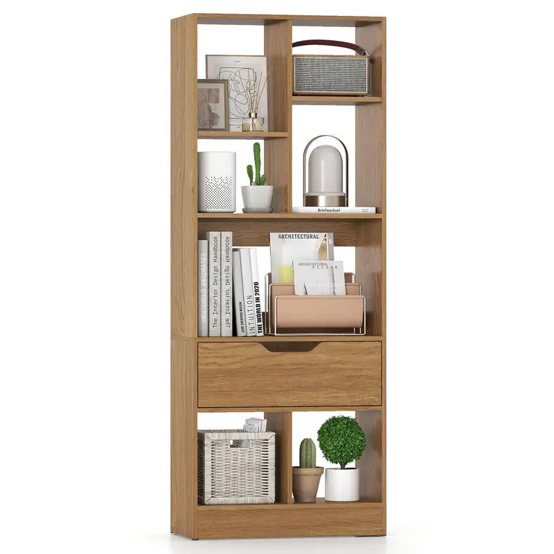 51inch Tall Freestanding Bookcase with Drawer 7-Cube Storage Organizer-Natural
51inch Tall Freestanding Bookcase with Drawer 7-Cube Storage Organizer-Natural