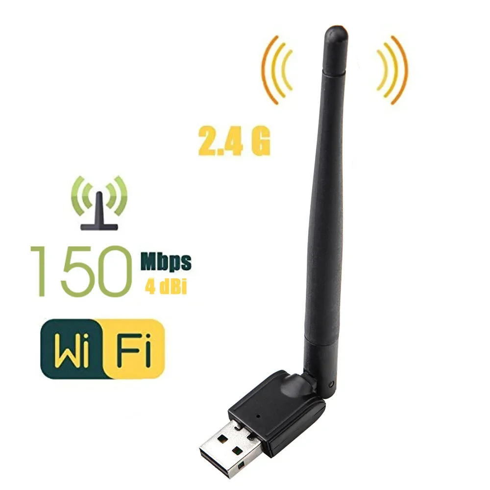 2.4GHz USB 2.0 Adapter 150Mbps WiFi Wireless Network Card with Antenna Chipset Ralink MTK7601 for Laptop PC Wholesales
2.4GHz USB 2.0 Adapter 150Mbps WiFi Wireless Network Card with Antenna Chipset Ralink MTK7601 for Laptop PC Wholesales