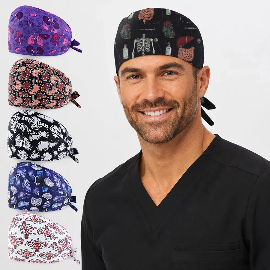 Unisex Nurse Hat with Fun Human Organ Print Design Surgical Work Cap with Sweat Absorbent Tail Strap Breathable for Hospital Bea
Unisex Nurse Hat with Fun Human Organ Print Design Surgical Work Cap with Sweat Absorbent Tail Strap Breathable for Hospital Bea